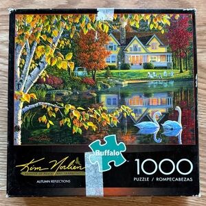 Autumn Reflections Puzzle 🧩 🦢🍂🍁 COMPLETE 1000 pieces by Kim Norlein